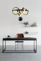 TT Aydınlatma TT003TPL-SY  Sarmal Modeli Mat Siyah Mermer Desen Toplu Led Avize thumbnail 1