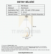 TT Aydınlatma TT004-BY  Göz Modeli Mat Beyaz Led Avize - 3