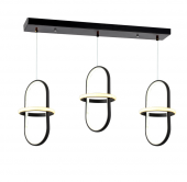 TT Aydınlatma TT006-3S-SY  Minyon Modeli 3 lü Mat Siyah Sıralı Led Avize - 1