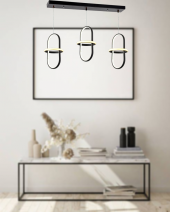 TT Aydınlatma TT006-3S-SY  Minyon Modeli 3 lü Mat Siyah Sıralı Led Avize - 2