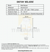 TT Aydınlatma TT006-3Y-BY  Minyon Modeli 3 lü Mat Beyaz Yuvarlak Led Avize - 3