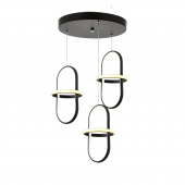 TT Aydınlatma TT006-3Y-SY  Minyon Modeli 3 lü Mat Siyah Yuvarlak Led Avize - 2