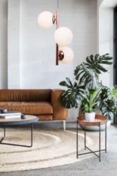 TT Aydınlatma TT008-3 BKR  Bakır Rengi Kaplama Beyaz Camlı Lüks Avize thumbnail 1