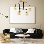 TT Aydınlatma TT011-4 ESK  Eskitme Rengi Kaplama 4 lü Bal Camlı Lüks Avize thumbnail 1