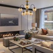 TT Aydınlatma TT011-6 ESK  Eskitme Rengi Kaplama 6 lı Bal Camlı Lüks Avize thumbnail 1