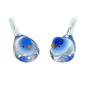 İtalya Murano Cam İkili Mavi Kuş El Yapımı No:2 thumbnail 1