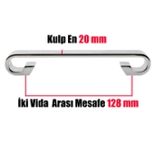 Barida Mobilya Mutfak Dolap Dolabı Kapak Çekmece Kulpu Kulbu Krom Metal (128 MM-12.8 CM) Kulpları thumbnail 4