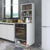 Kenzlife ankastre fırın dolabı canfeza byz 165x60x56 mutfak raflı - 1
