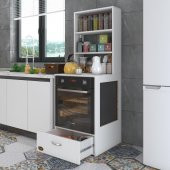 Kenzlife ankastre fırın dolabı gönül byz 165x60x56 mutfak çekmeceli - 1