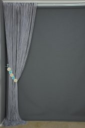 İP PERDE İNCE ZİNCİR GRİ RENK 300 x 280 CM - 5