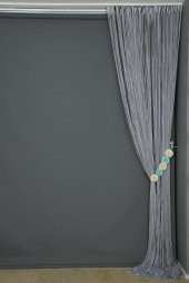 İP PERDE İNCE ZİNCİR GRİ RENK 300 x 280 CM - 6