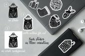 30 Adet Yılbaşı Christmas JDM Araba Stickers Motor Bisiklet Laptop Sticker Etiket Çıkartma Siyah - 5