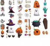 Sticker Master 60 Parça Halloween Sticker Etiket Çıkartma Pc Laptop Araba Oto Motor Ortalama 8-10 Cm - 2