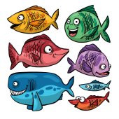 Komik Balıklar Duşakabin ve Banyo Sticker Etiket Çıkartma - 2