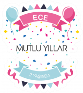 Sticker Masters Balon ve Konfeti Doğum Günü Etiket Sticker - 1