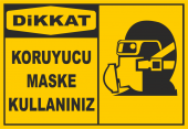 Sticker Masters Koruyucu Maske Kullanın Uyarı Levhası Sticker Eti - 1