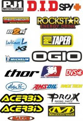 Sticker Masters Motosiklet Sponsor Sticker Seti 2 - 1