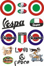 Sticker Masters Vespa Sticker Seti - 1