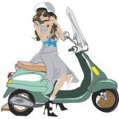 Sticker Masters Vespa Girl Motor Sticker - 1