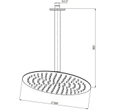 Gpd Ankastre Duş Başlığı Oval Slim Metal 30 Cm Siyah ADS22-S - 2