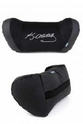 Atatürk Logolu Araç Koltuk Başlık Yastığı 5D Siyah Renk 2li - 1