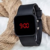 Dijital Mat Siyah Kasa Led Çocuk Kol Saat Silikon Bileklik Yeni Model ST-303179 - 1