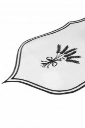 Nakışlı Runner Amerikan Servisi 32*130 cm Beyaz-Siyah - 2