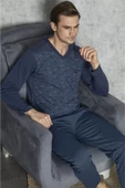 Kly 7420 Erkek Battal V Yaka Pijama Takımı - 2
