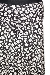 Barem Kadın Arzu Korsajlı Parçalı El Çizim Desenli Siyah Etek - 2