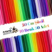 Şönil Renkli 50 Cm 50li 1 Paket Artlantis 50 Cm Renkli Tüylü Tel 50 li 1 Paket - 7