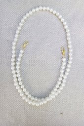 Krem İncili Dekoratif Çanta Askısı 105cm - 2