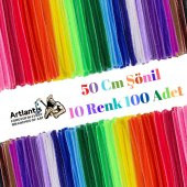Şönil Renkli 50 Cm 100lü 1 Paket Artlantis 50 Cm Renkli Tüylü Tel 100 lü 1 Paket - 7