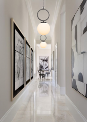 TT Aydınlatma TT014-1 SY  Mat Siyah Beyaz Camlı Tekli Avize thumbnail 1