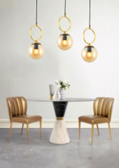 TT Aydınlatma TT014-3S ESK  Eskitme Kaplama Bal Camlı 3 lü Sıralı Avize thumbnail 2