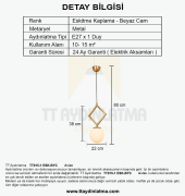 TT Aydınlatma TT015-1 ESK  Eskitme Kaplama Beyaz Camlı Tekli Avize - 3