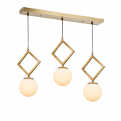 TT Aydınlatma TT015-3S ESK  Eskitme Kaplama Beyaz Camlı 3 lü Sıralı Avize thumbnail 1