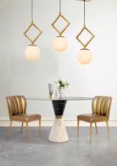 TT Aydınlatma TT015-3S ESK  Eskitme Kaplama Beyaz Camlı 3 lü Sıralı Avize thumbnail 2