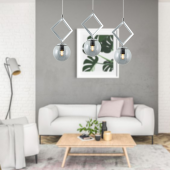 TT Aydınlatma TT015-3S KR  Krom Kaplama Füme Camlı 3 lü Sıralı Avize - 2