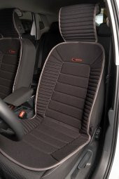 Volvo XC40 Lüks Oto Koltuk Minderi Ön 2li Set Bumerang Siyah - 1