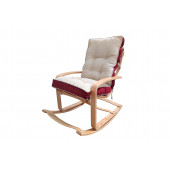 Mobildeco Şehzade Ahşap Sallanan Sandalye ve Dinlenme Koltuğu Çift Renktir Bordo / Krem - 1