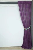 NOKTALI DAMAKS MODEL MOR RENK TEK KANAT Pileli Fon Perde 75*260 cm thumbnail 5