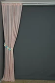PETEK MODEL PUDRA RENK TEK KANAT Pileli Fon Perde 75*260 cm thumbnail 4