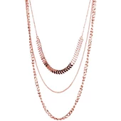 KL-ÜÇLÜ ZİNCİR TASARIM ROSE RENK KOLYE - 1