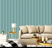 Renkli Duvarlar Lambiri Panel Ahşap Duvar Çıtası Desenli Vinil Duvar Kağıdı 5,30 M² - 1