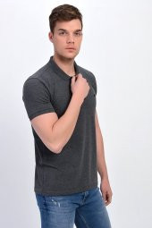 Dynamo Erkek Polo Yaka Likralı T-shirt Füme T621 - 4
