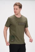 Erkek Baskı Desenli Bisiklet Yaka Pamuklu Kısa Kollu Basic T-Shirt - 11