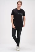 Erkek Baskı Desenli Bisiklet Yaka Pamuklu Kısa Kollu Basic T-Shirt - 3