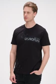 Erkek Baskı Desenli Bisiklet Yaka Pamuklu Kısa Kollu Basic T-Shirt - 6