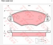 DISK FREN BALATASI ÖN KANGO 1.9 PEUGEOT 206 1998 . 206+ 2009 . 206 VAN 1999 - 2009 - TRW-GDB1500 - 1