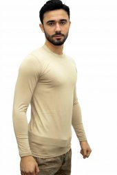 Bej Askeri Termal Microfiber Uzun Kol Tişört- Mikrofiber - 3